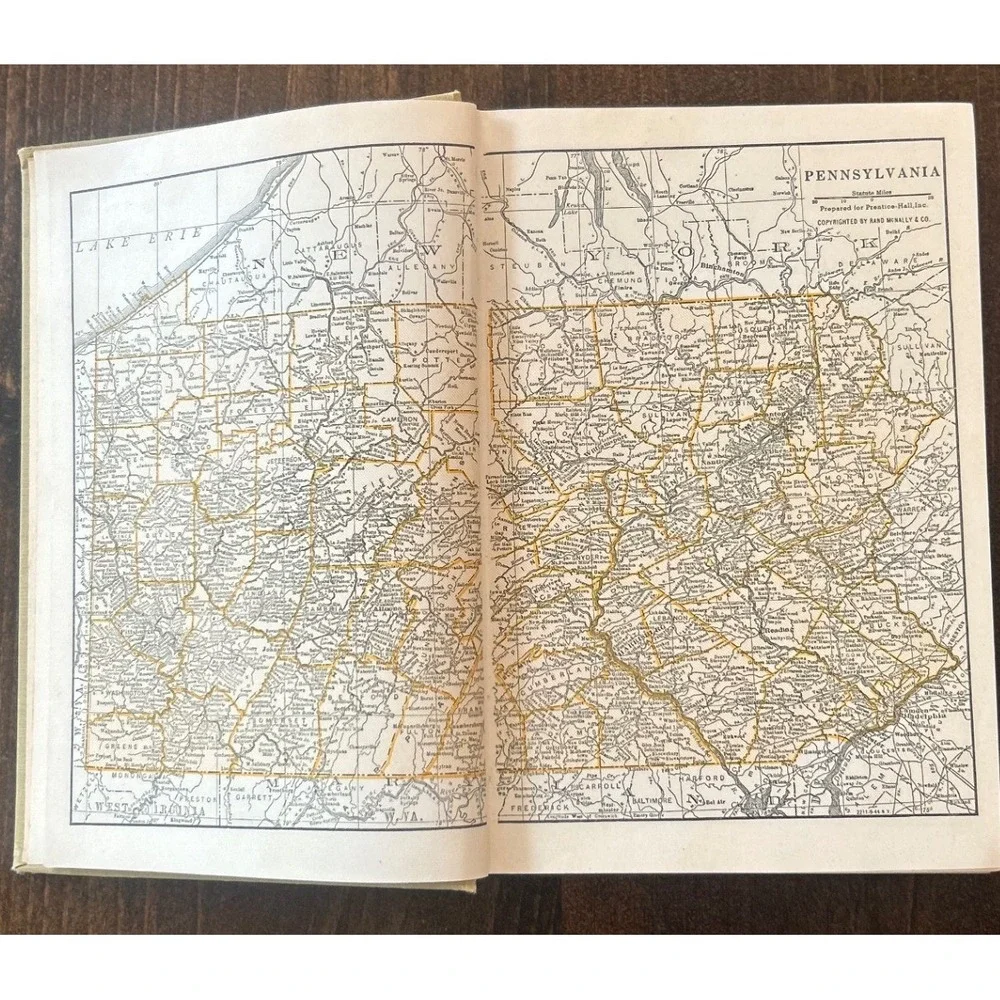 Vintage A History of Pennsylvania Book Wayland Dunaway Antique Map Academic Text